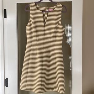 Lilly Pulitzer Gold & Cream Striped Dress